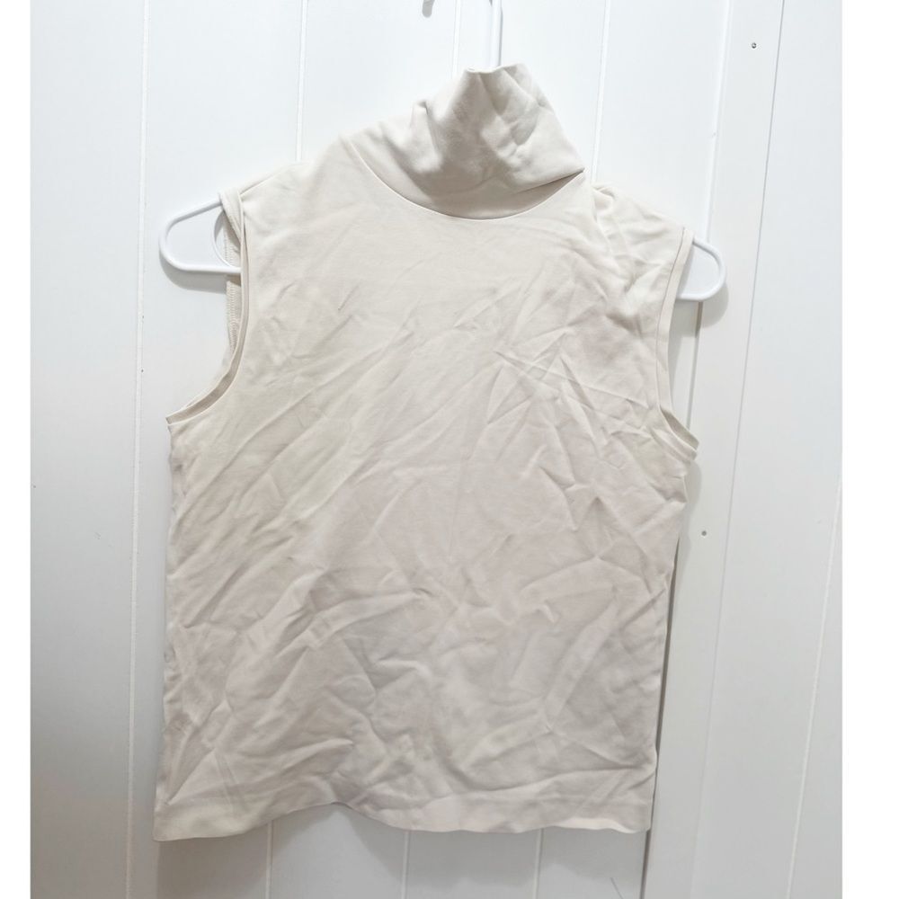 MaxMara seamless zipper back turtleneck tank cream